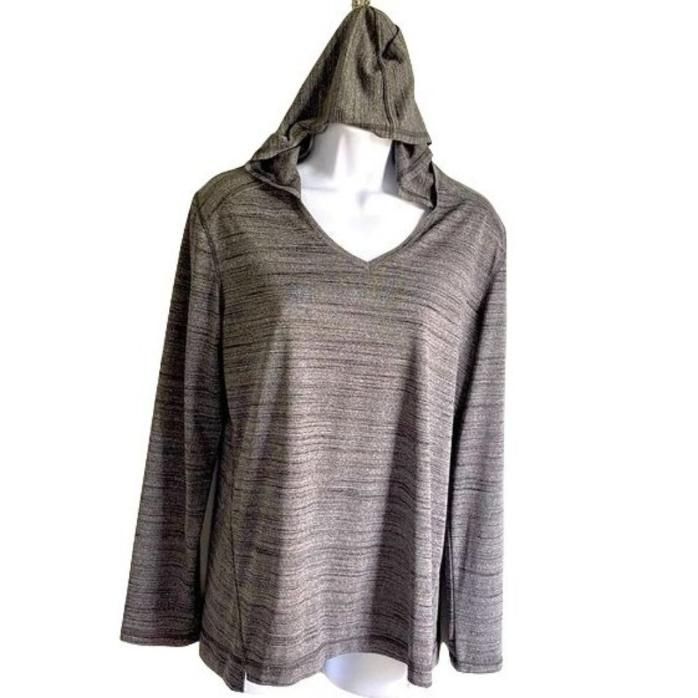 Reel Legends Freeline Gray Pull Over Lightweight Hoodie Womens Large